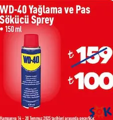 WD-40 YAĞLAMA VE PAS SÖKÜCÜ SPREY 150 ML
